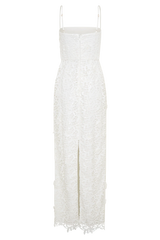 Josefa Sequin Lace Maxi Dress - White