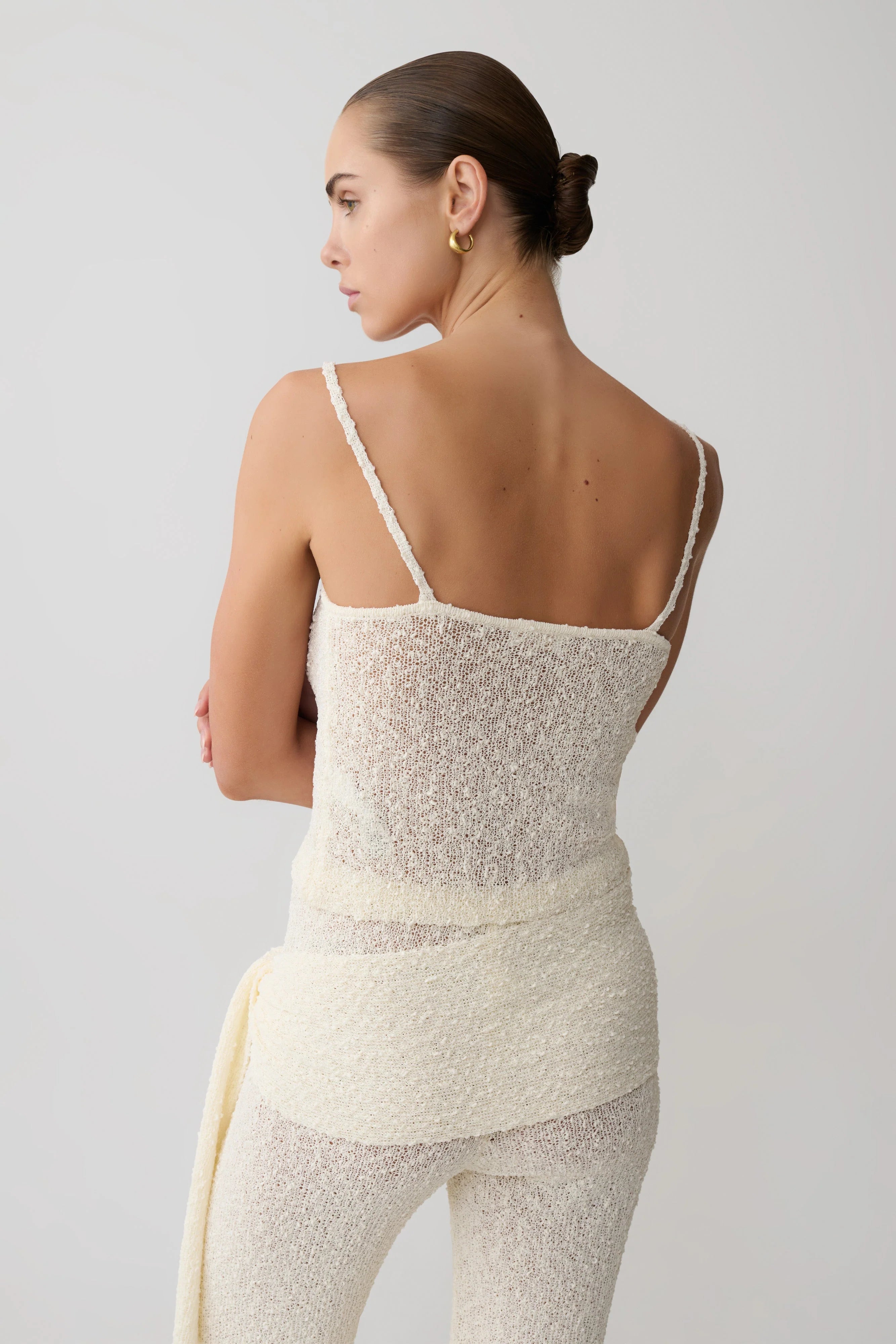 Mattais Boucle Knit Top - Ivory