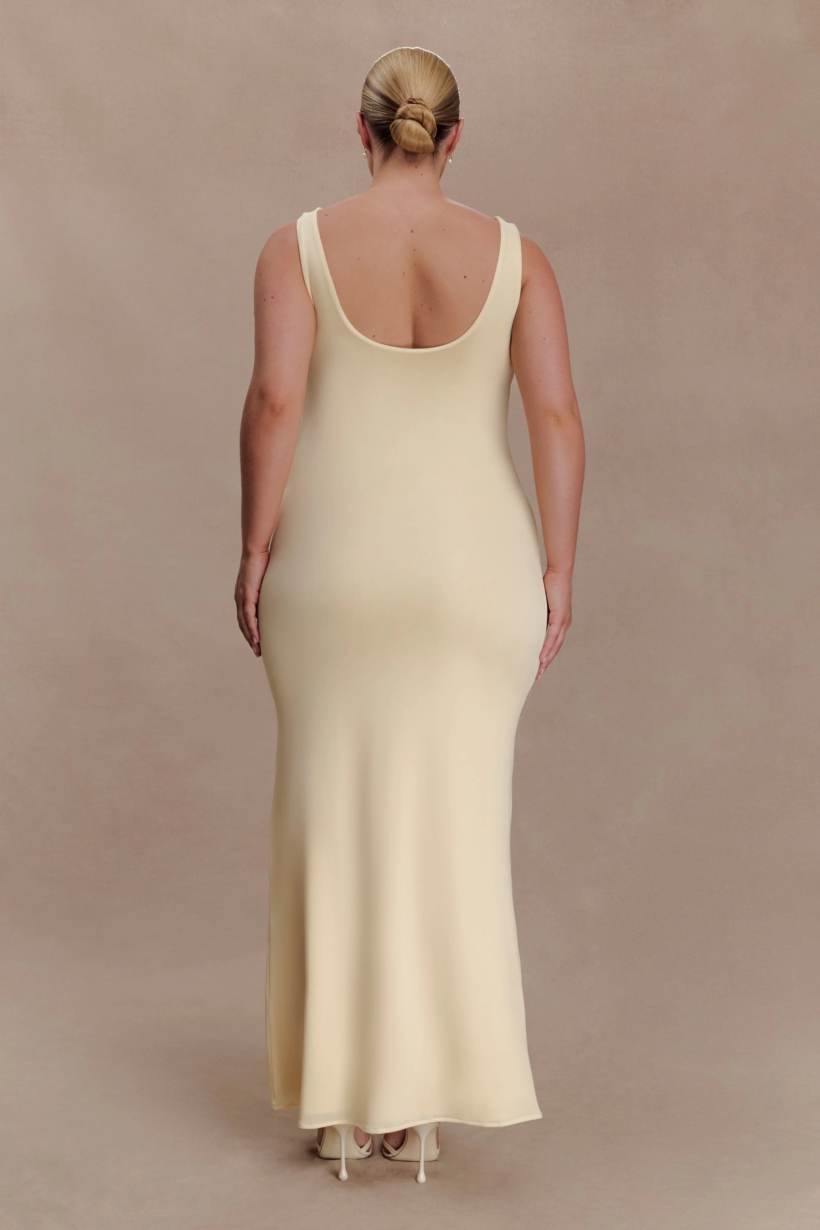 Marta Slinky Cowl Maxi Dress - Lemon