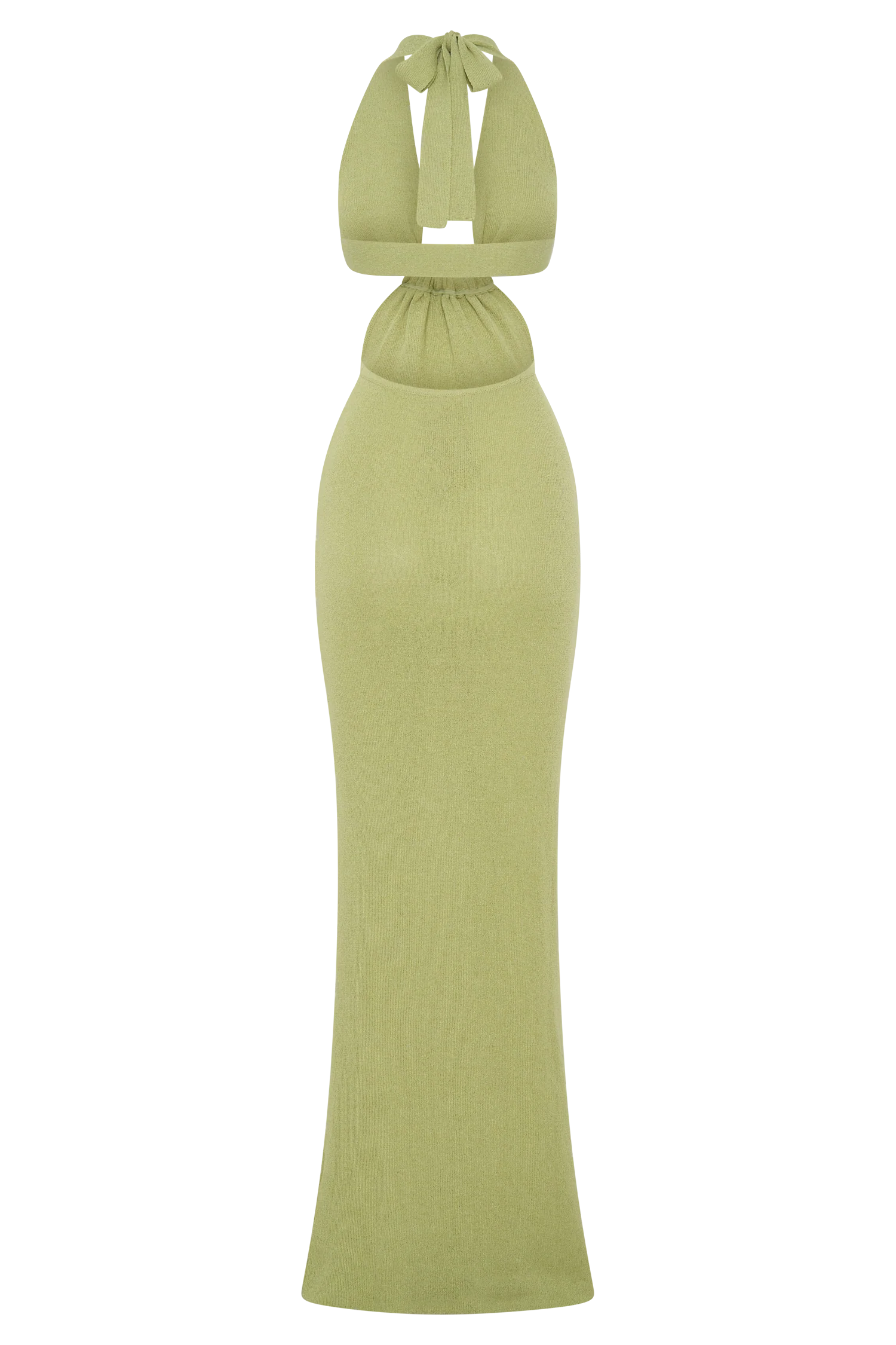Theresea Halter Knit Maxi Dress - Light Olive
