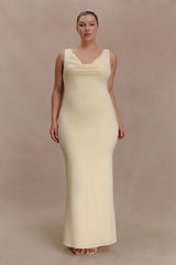 Marta Slinky Cowl Maxi Dress - Lemon